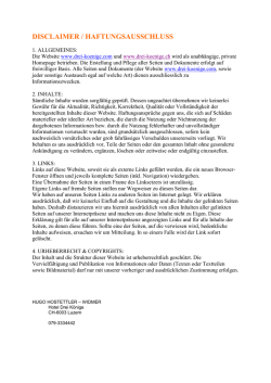 DISCLAIMER / HAFTUNGSAUSSCHLUSS