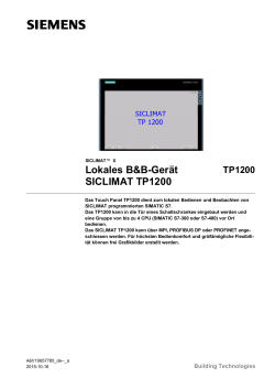 Lokales B&B-Gerät SICLIMAT TP1200