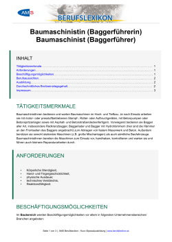 BaumaschinistIn (BaggerführerIn)