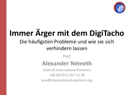 Immer &Auml;rger mit dem DigiTacho
