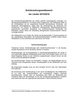 Ausschreibung Schülerzeitungswettbewerb der Länder