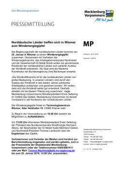 Norddeutsche Länder treffen sich in Wismar zum Windenergiegipfel