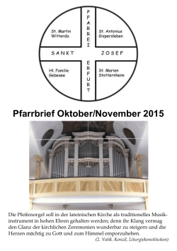 Pfarrbrief Oktober/November 2015 - bei der Pfarrei "St. Josef" Erfurt