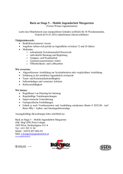 Back on Stage 5 – Mobile Jugendarbeit Margareten