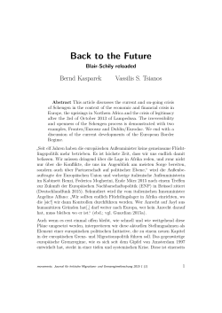 Back to the Future - movements. Journal für kritische Migrations