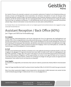 Assistant Reception / Back Office (60%)