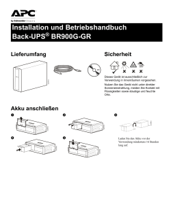 Installation und Betriebshandbuch Back-UPS ® BR900G
