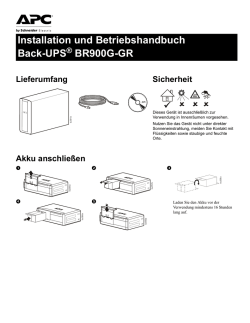 Installation und Betriebshandbuch Back-UPS &reg; BR900G