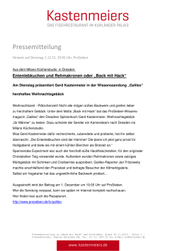 Pm Kastenmeiers Back mit Hack 30.11.2015