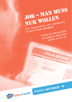job &ndash; man muss nur wollen
