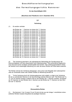 GVP 2016 - Verwaltungsgericht Hannover