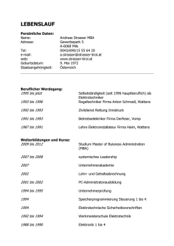 lebenslauf - Elektrotechnik Andreas Strasser