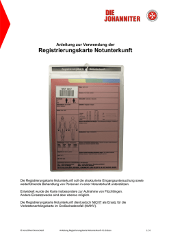 Registrierungskarte Notunterkunft