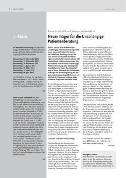 In K&uuml;rze / Sanvartis l&ouml;st VdK und Verbraucherzentrale ab