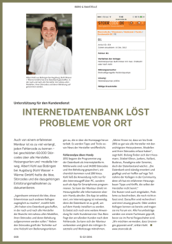 Internetdatenbank l&ouml;st Probleme vor ort