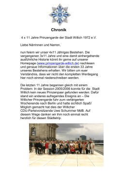 Chronik - Prinzengarde der Stadt Willich 1972 e.V.