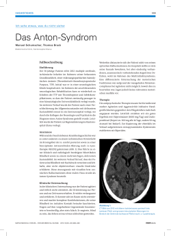 Das Anton-Syndrom - Swiss Medical Forum
