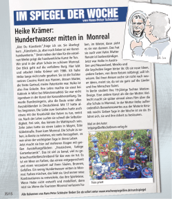Heike Kr&auml;mer: Hundertwasser mitten in Monreal