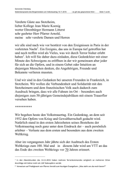 Verehrte Gäste aus Stotzheim, lieber Kollege Jean Marie Koenig