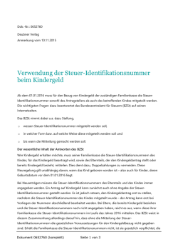 Verwendung der Steuer-Identifikationsnummer beim