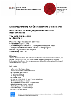 Existenzgründung für Übersetzer und Dolmetscher
