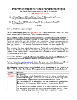 Informationsblatt f&uuml;r Erziehungsberechtigte