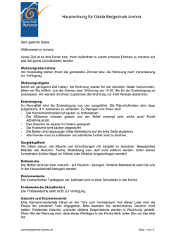 Hausordnung f&uuml;r G&auml;ste Bergschule Avrona