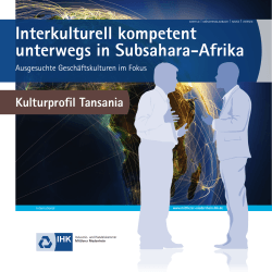 Kulturprofil Tansania - Subsahara-Afrika