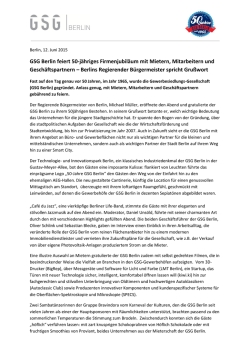 GSG Berlin feiert 50-j&auml;hriges Firmenjubil&auml;um mit Mietern