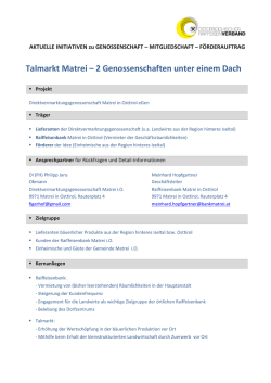 Infoblatt - &Ouml;sterreichischer Raiffeisenverband
