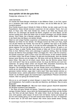 Joh10_1-18 Jesus der Gute Hirte. Pfr. J. Buchegger