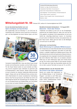 Mitteilungsblatt Nr. 66 - Quartierverein-Schattenberg