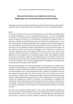 Diskursive Konstruktion und sch&ouml;pferische Zerst&ouml;rung