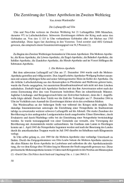 Die Zerst&ouml;rung der Ulmer Apotheken im Zweiten Weltkrieg
