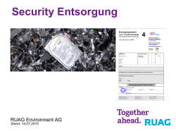 Security Entsorgung - Das ist RUAG Environment AG