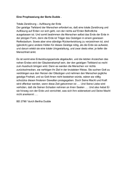Eine Prophezeiung der Berta Dudde . Totale Zerstörung – Auflösung