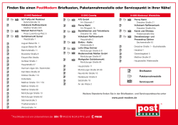 Finden Sie jetzt Ihren PostModern Servicepunkt oder Briefkasten!