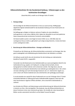 Höhenschichtenlinien für das Bundesland Salzburg