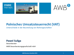 Polnisches Umsatzsteuerrecht (VAT)