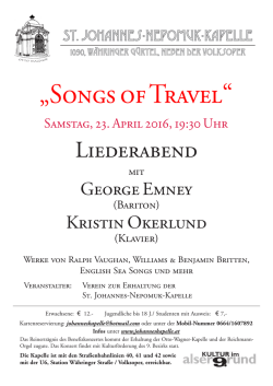 Songs of Travel - St. Johannes-Nepomuk