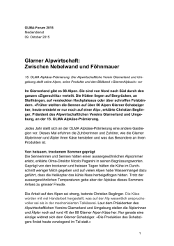 Glarner Alpwirtschaft: Zwischen Nebelwand und F&ouml;hnmauer