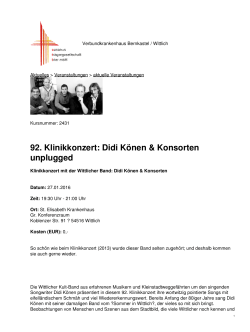 92. Klinikkonzert: Didi Könen & Konsorten unplugged