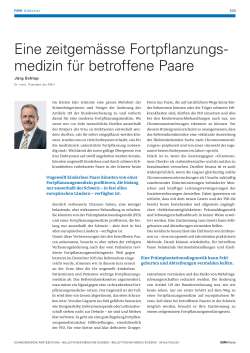 Eine zeitgem&auml;sse Fortpflanzungsmedizin f&uuml;r betroffene Paare