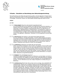 5-Punkte – Checkliste zur Beurteilung einer Beleuchtungseinrichtung
