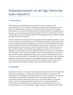 Erfahrungsbericht Ege University Izmir 2013