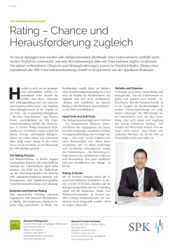 Rating – Chance und Herausforderung zugleich