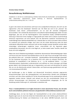 Herausforderung: Wohlfahrtsstaat