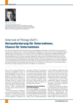 Internet of Things (IoT) &ndash; Herausforderung f&uuml;r Unternehmer, Chance