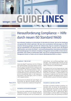 Herausforderung Compliance &ndash; Hilfe durch neuen ISO Standard