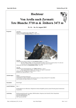Hochtour Von Arolla nach Zermatt: Tete Blanche - Entrez
